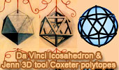  Da Vinci icosahedron and Jenn 3D tool for visualizing Coxeter polytopes.