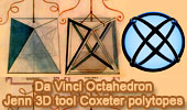  Da Vinci octahedron and Jenn 3D tool for visualizing Coxeter polytopes.