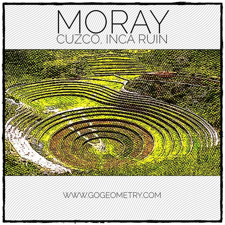 Concentric circles Moray Inca Ruin Cuzco Peru