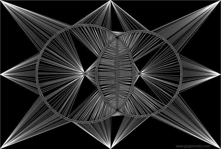 Geometric Art: Common Chord of two Circles, Delaunay Triangulation
