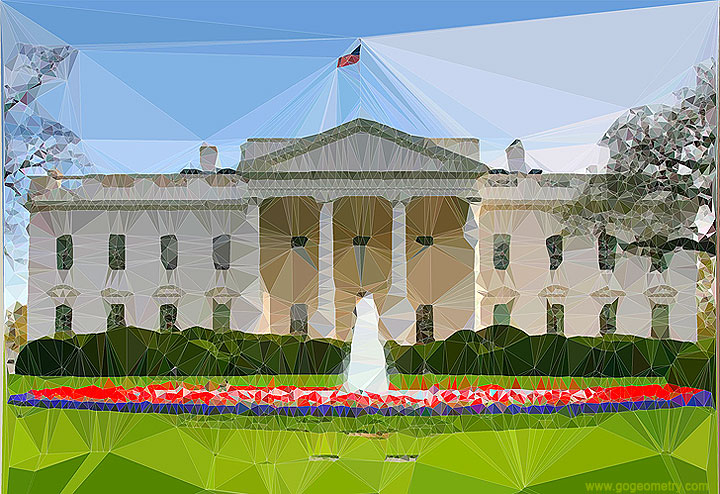 White House and Delaunay Triangulation Art, Panorama