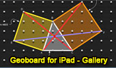 iPadd Apps Geoboard, triangle with two squares
