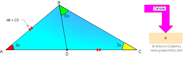Problema de Geometria 13: Triangulo, angulo, Ceviana, Congruencia