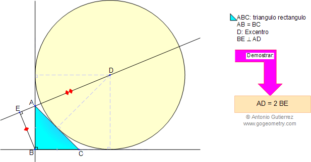 Problema 19: Triangulo rectangulo isosceles