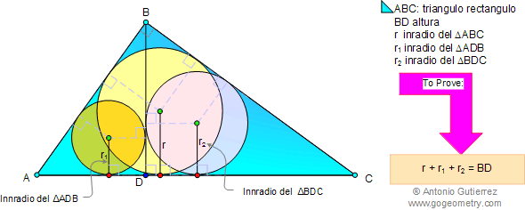 Triangulo rectangulo, altura, inradio