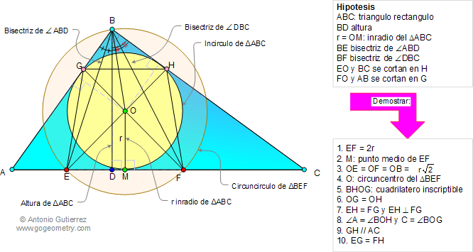 Problema 29: Geometria, triangulo rectangulo, altura, bisectriz
