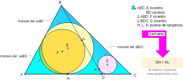 Triangulo, ceviana, incirculos, tangentes