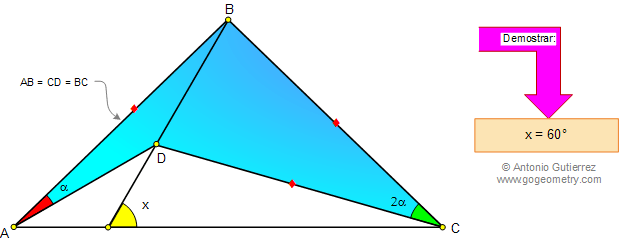 Problema 43: Angulos en triangulos y cuadrilatero