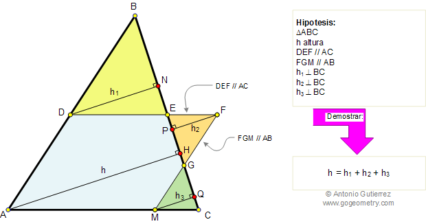 Triangulos semejantes, paralelas, alturas