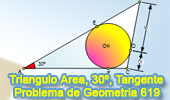 Area del triangulo circunscrito, angulo 30 grados