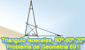 Triangulo isosceles 80, 20, 20 grados