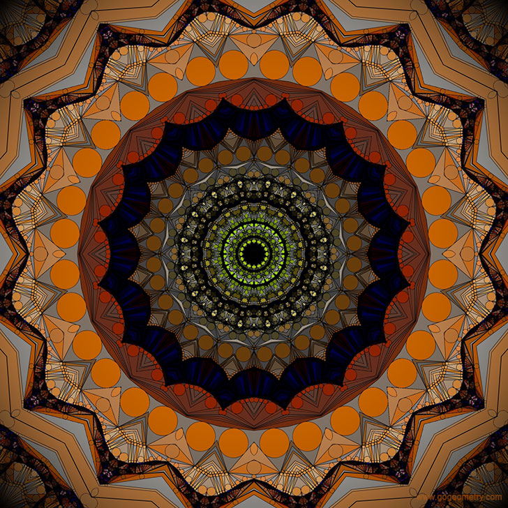 Geometric Art: Kaleidoscope of Gecko Patterns 1 using iPad Apps
