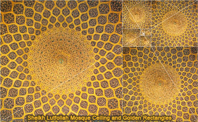 Sheikh Lutfollah Mosque, the Dome Ceiling. Golden Rectangles
