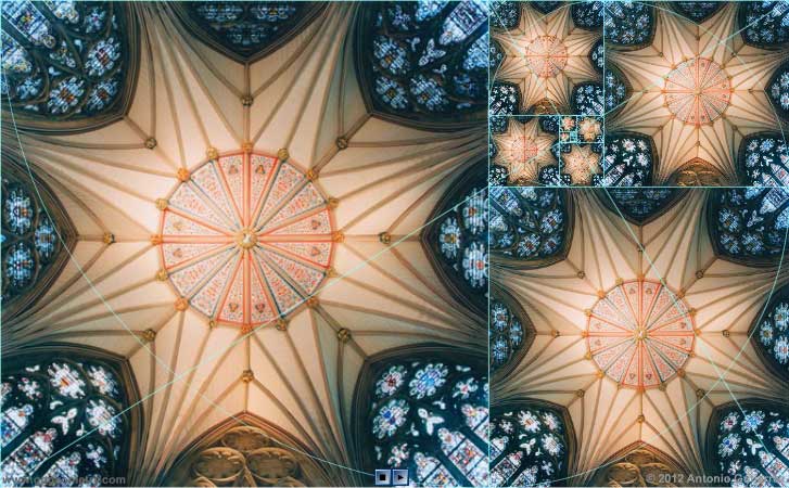 York Minster Cathedral: Chapter House Ceiling and Golden Rectangles