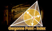 Gergonne Point Theorems and Problems Index