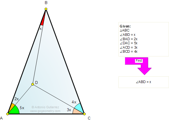 Geometry problem: Triangle, Angles