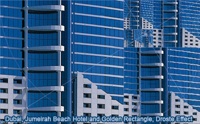 Dubai: Jumeirah Beach Hotel and Golden Rectangles, Droste Effect