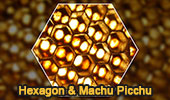 Hexagon on blurred background of a Honeycomb