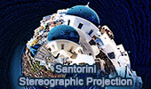 Santorini, Greece, Stereographic Projection