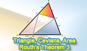 ROuth's Theorem 3: Triangle, Cevians, Ratio Area
