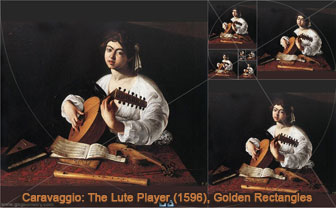 The Lute Player (1596) and Golden Rectangles, Droste Effect
