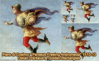 Piero di Cosimo: Perseus Freeing Andromeda 1510 or 1513, Detail: Perseus, and Golden Rectangles