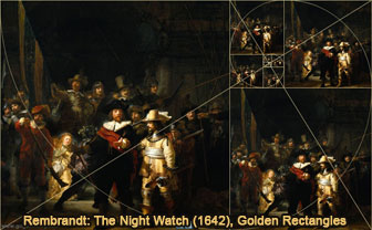 Rembrandt: The Night Watch (1642). Golden Rectangles