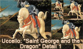 Paolo Uccello: Saint George and the Dragon c.1470, Detail: Saint George and his Horse