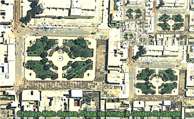 Chiclayo Main Square, Plaza de Armas, Peru, Golden Rectangles