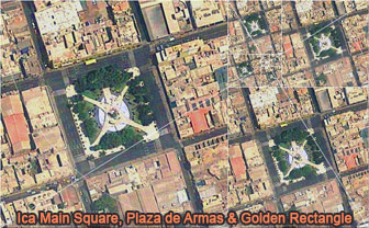 Ica Main Square, Plaza de Armas, Peru, Golden Rectangles