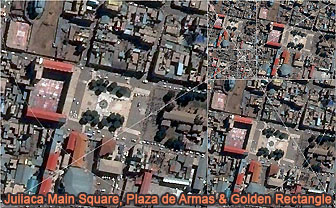 Juliaca Main Square, Plaza de Armas, Peru, Golden Rectangles