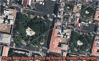 Piura Main Square, Plaza de Armas, Peru, Golden Rectangles
