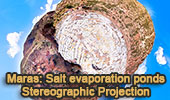Maras, Salt evaporation ponds, Stereographic Projection, Cuzco