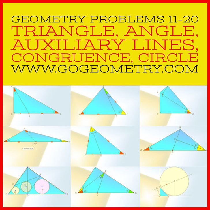 Geometric Art: Problems 11-20, Triangle, Angles, Auxliary Lines, Congruence, Circles, Typography, iPad Apps, iPad Apps. Math Infographic, Tutor