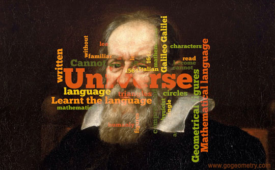 Galileo Galilei Universe Quote and word cloud