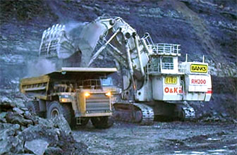 Mining, Power shovel, haul truck
