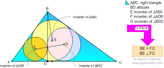Right triangle, Altitude, Incenters