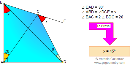 Quadrilateral, Angle, 45 degrees