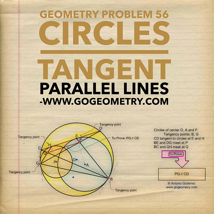 Artwork of Problem 56, Tangent Circles, Parallel Lines, iPad Apps, Typography
