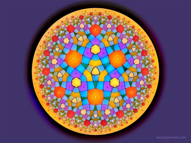 Geometric Art of Problem 151: Hyperbolic Kaleidoscope, iPad Apps