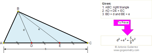 Right triangle, hypotenuse, trisection