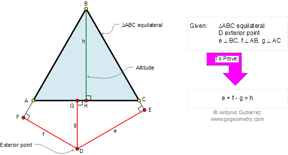 Viviani theorem exterior point