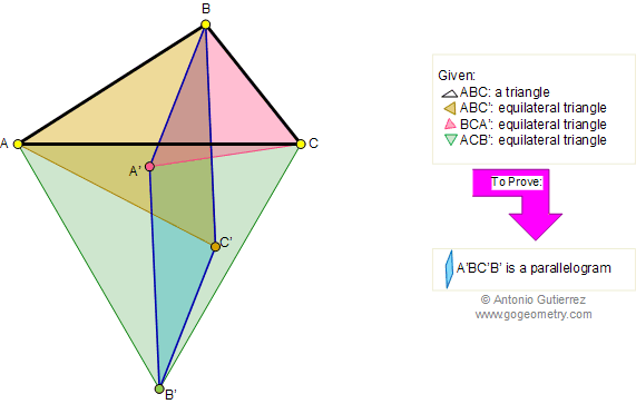 Equilateral triangles and parallelogram