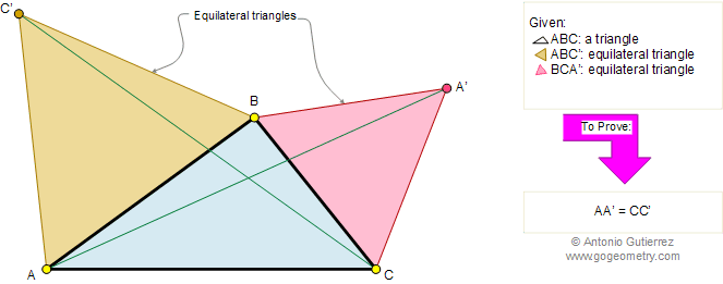 Triangle with equilateral triangles