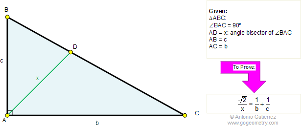 Triangle, 90 degrees, Angle bisector