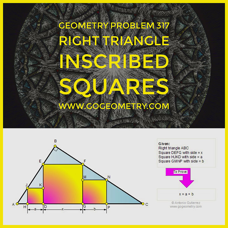 Art and typography of problem 317 using iPad Apps Right triangle and squares