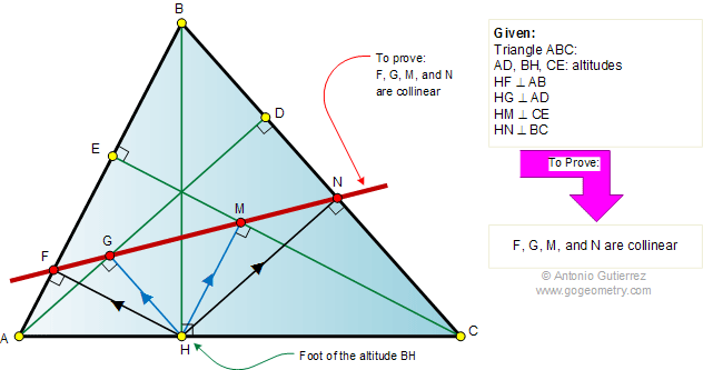 Triangle, Altitudes, Collinear Points. Geometry Help