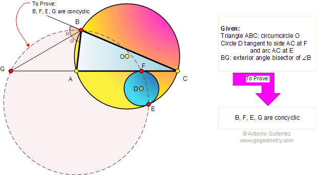 Triangle, Angle bisector, Concyclic points
