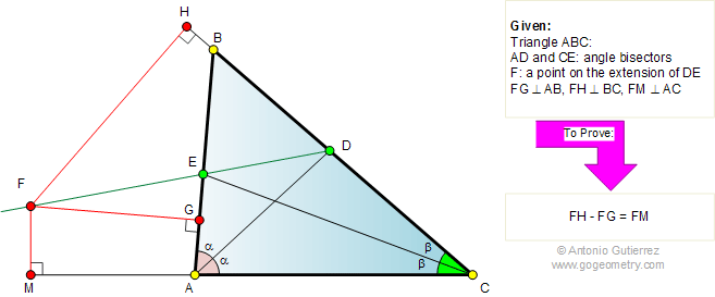 Triangle, Angle bisectors, Distances
