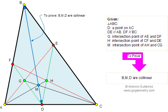 Triangle, Parallel lines, Collinear points